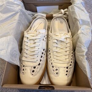 Dolce Vita Off White Woven Slides